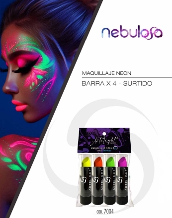 MAQUILLAJE LABIAL x4 NEON ART LIGHT