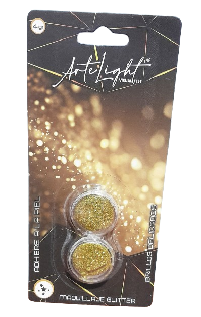 MAQUILLAJE ARTE LIGHT x2 GLITTER DORADO