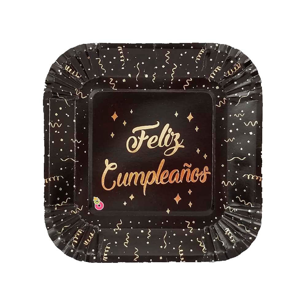 PLATO POLIPAPEL OTERO STAMP NEGRO F.C x8