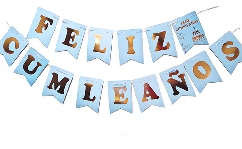 BANDERIN FELIZ CUMPLEAÑOS PASTEL CELE GM