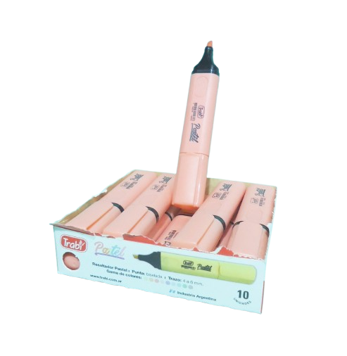 RESALTADOR PASTEL TRABI NARANJA X10