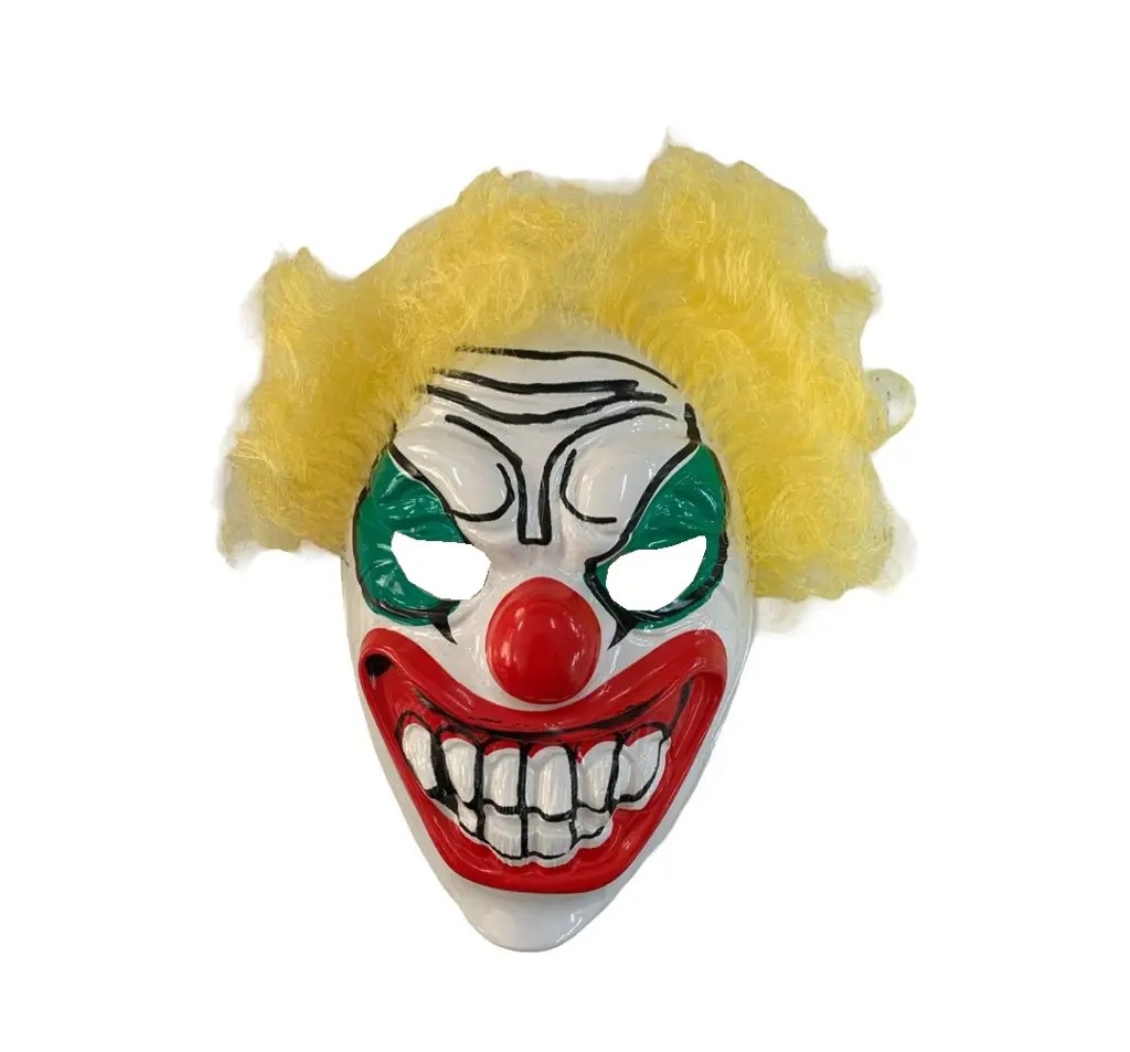 CARETA PLASTICA C/PELO PAYASO TERROR