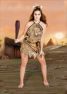 DISFRAZ CANDELA ADULTO CAVERNICOLA MUJER