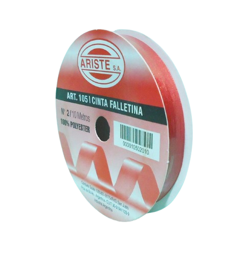 CINTA FALLETINA Nº2 x 10 MTS ROJO