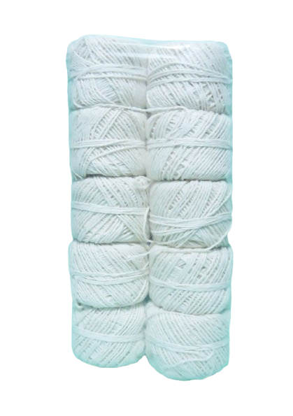 HILO ALGODON x30 MTS BLANCO x10