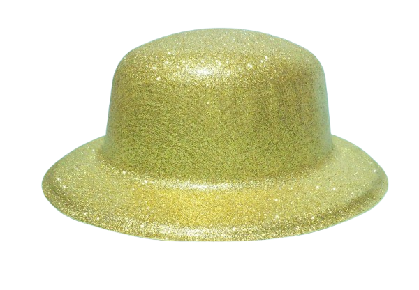 SOMBRERO BOMBIN GLITTER DORADO