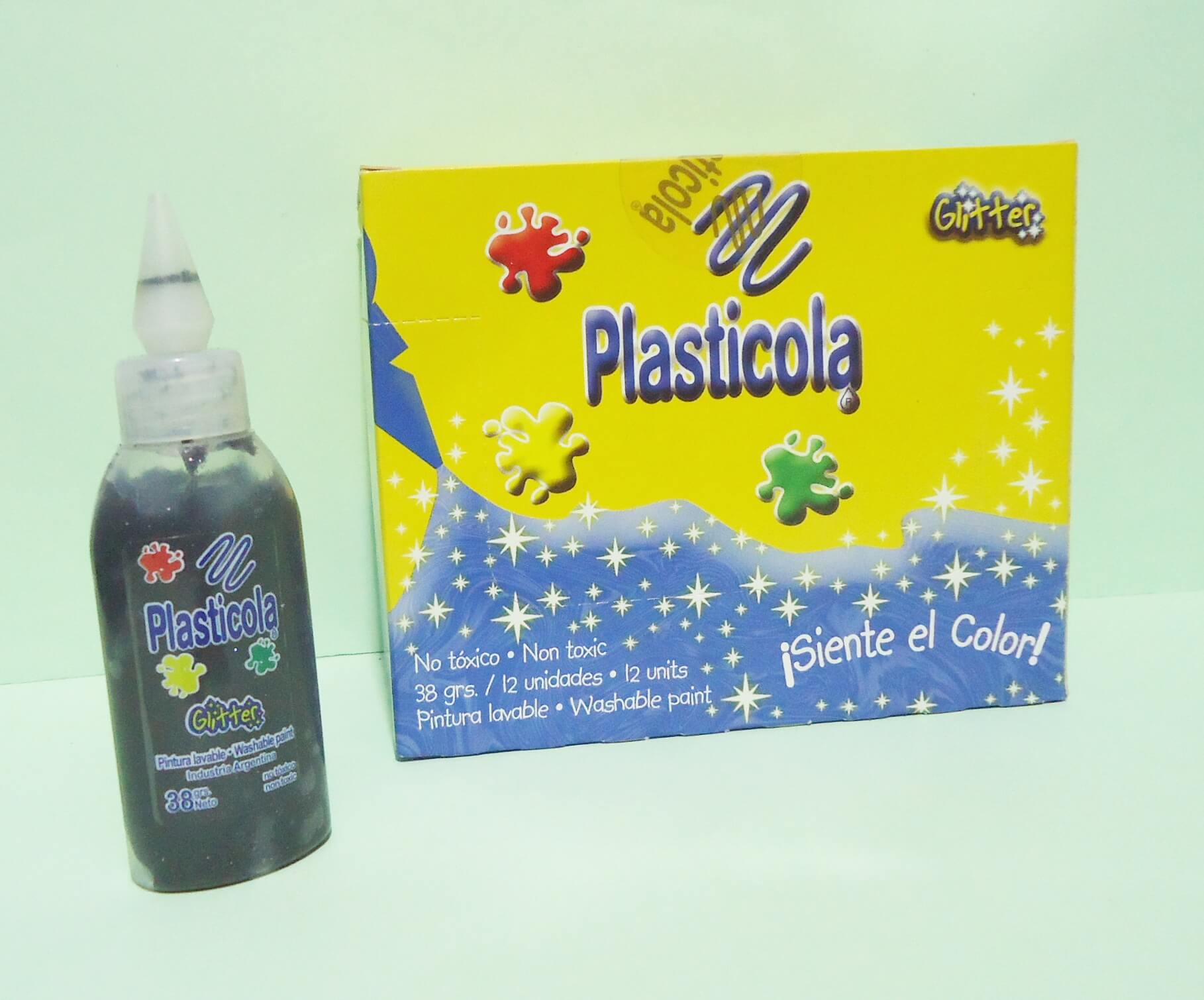 ADHESIVO GLITTER PLASTICOLA x38gr NEGX12