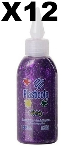 ADHESIVO GLITTER PLASTICOLA x38gr PURX12