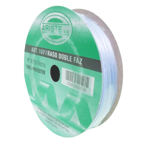 CINTA RASO Nº0 x 50mt CELESTE
