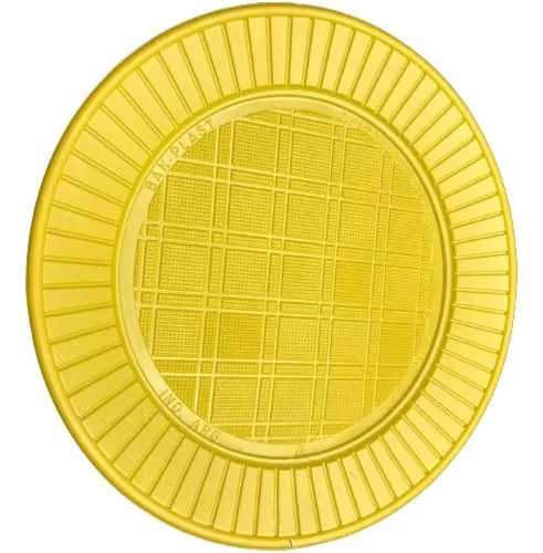 PLATO DESCARTABLE MESA COLOR AMARIL X50