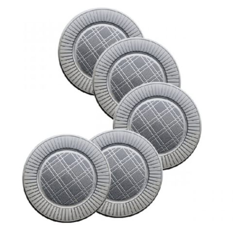 PLATO DESCARTABLE POSTRE METAL PLATA x50
