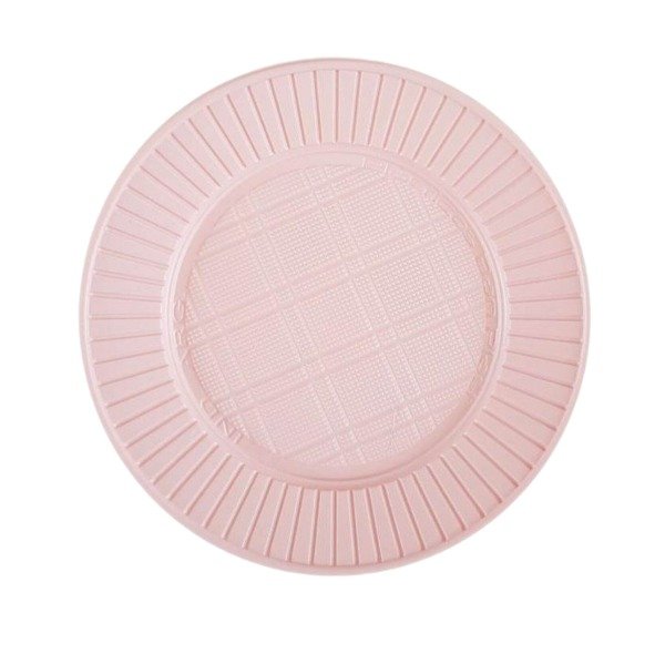 PLATO DESCARTABLE POSTRE PASTEL ROSA x50