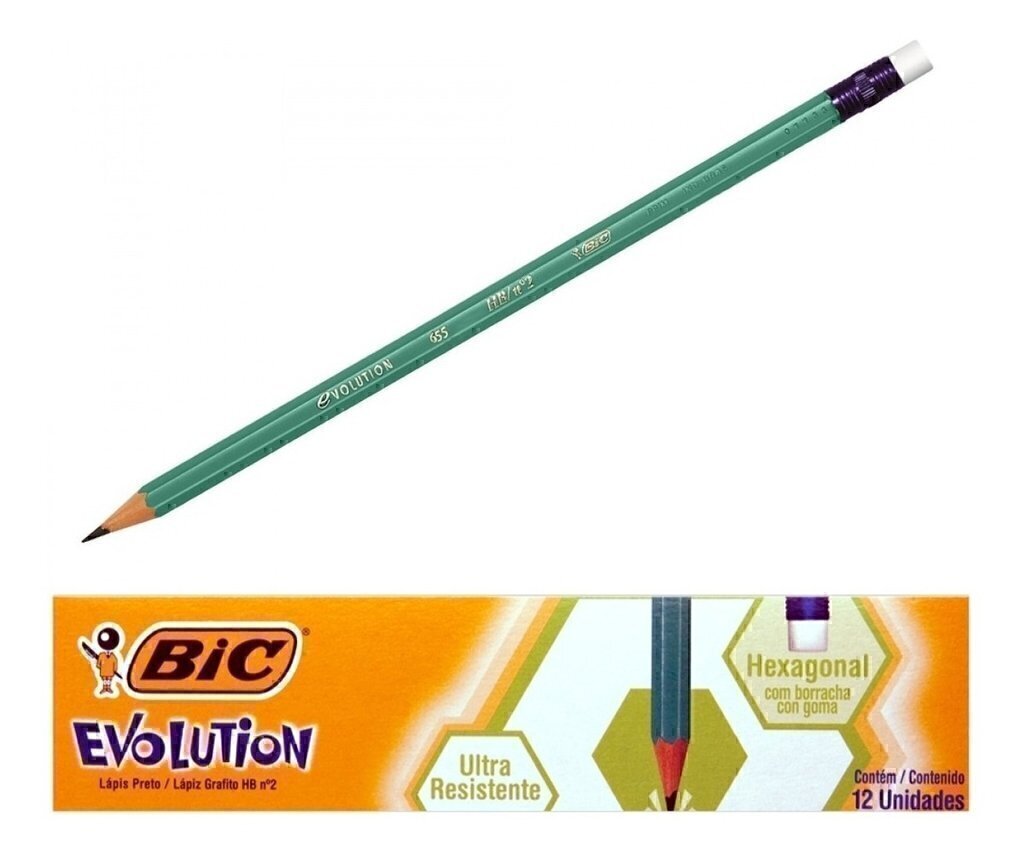 LAPIZ NEGRO BIC EVOLUTION HB CON GOMA
