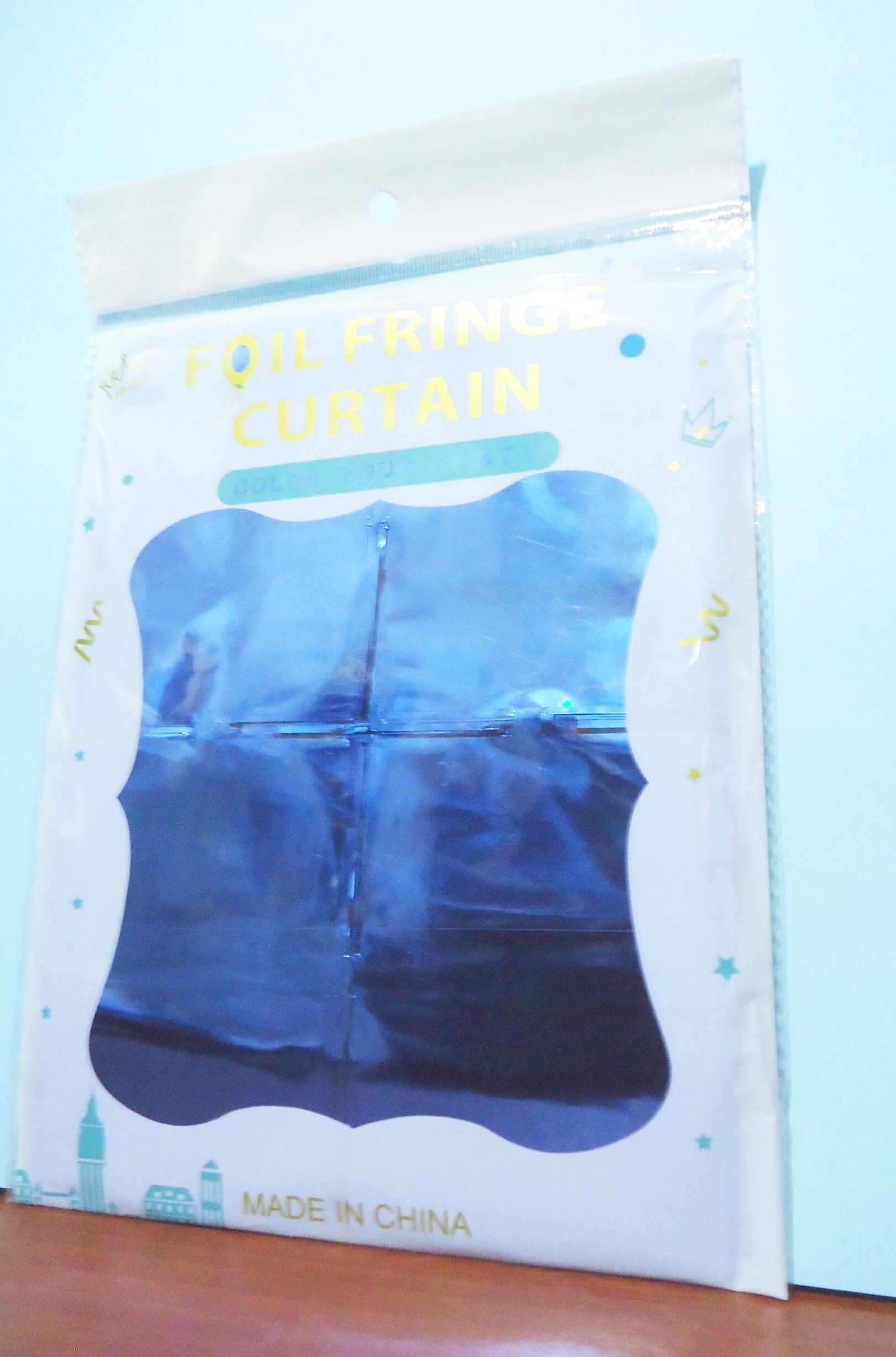 CORTINA METALIZADA CUADRO SHIMMER AZUL