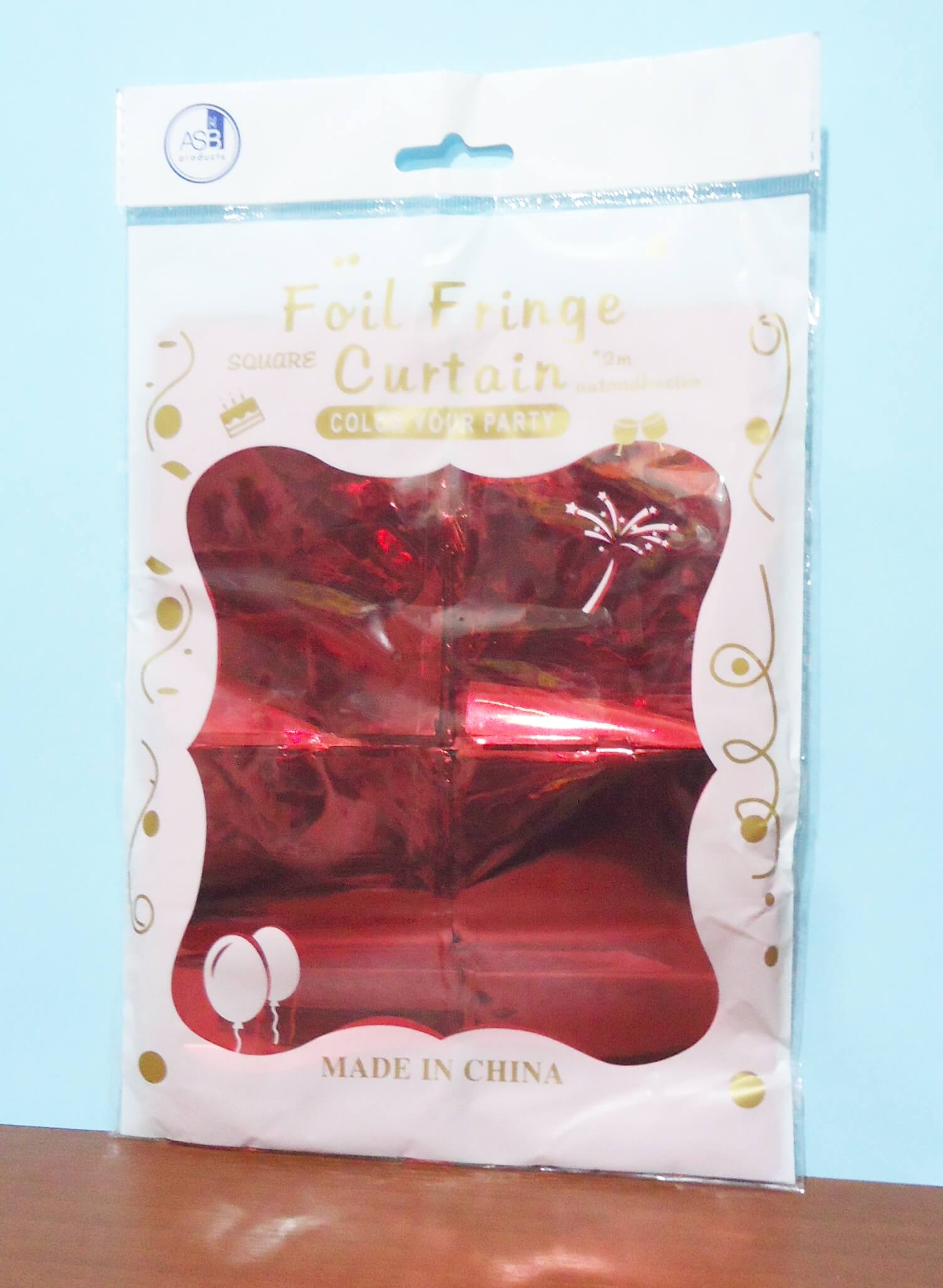 CORTINA METALIZADA CUADRO SHIMMER ROJO