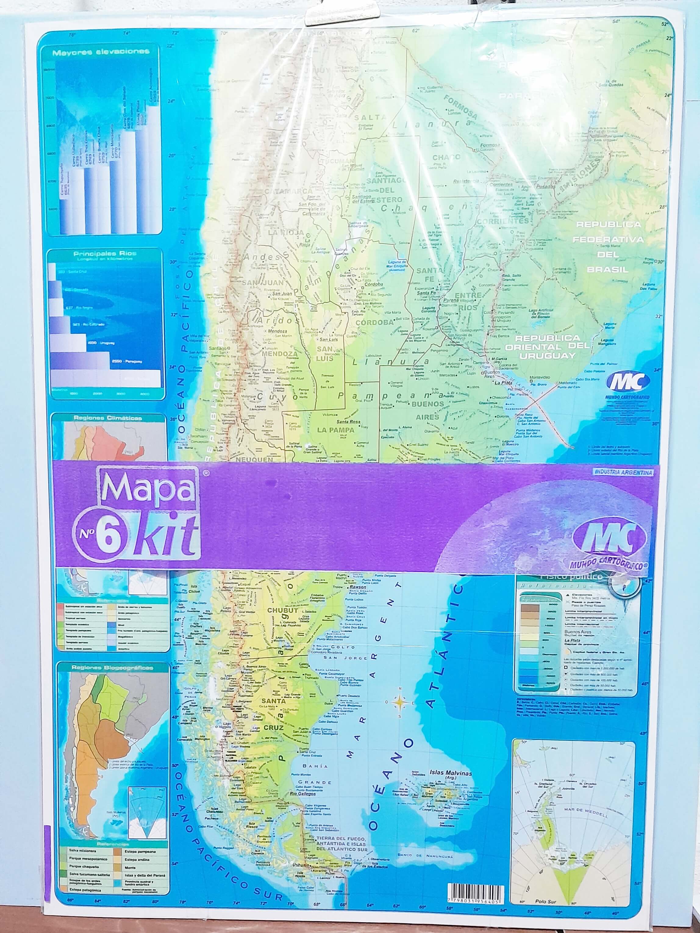MAPA N°6 ARGENTINA FISICO-POLITICO x20