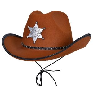 SOMBRERO COWBOY SHERIFF MARRON GO060