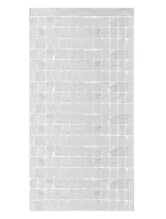 CORTINA METALIZADA CUADRO SHIMMER BLANCO