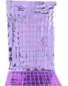 CORTINA METALIZADA CUADRO SHIMMER LILA