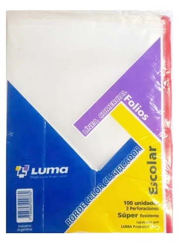 FOLIO Nº3 BORDE COLOR PAQx100