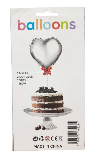 ADORNO PARA TORTA GLOBO TOPER CORAZON PL