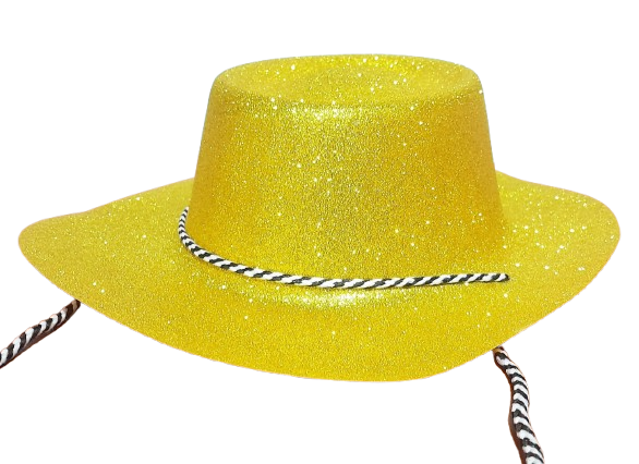 SOMBRERO COWBOY GLITTER DORADO