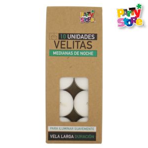 VELA NOCHE x10 BLANCA MEDIANA P.ST VH10M