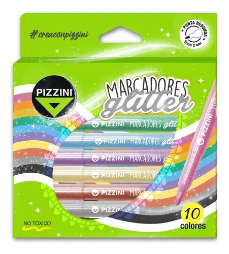 FIBRA GLITTER PIZZINI X10 MARCADOR