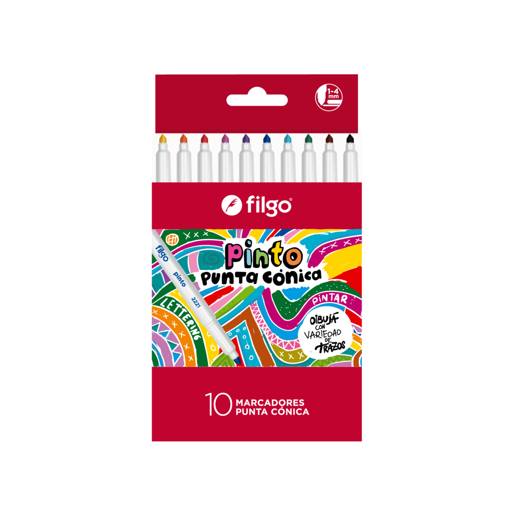 FIBRA FILGO X10 MARCADOR PUNTA CONICA