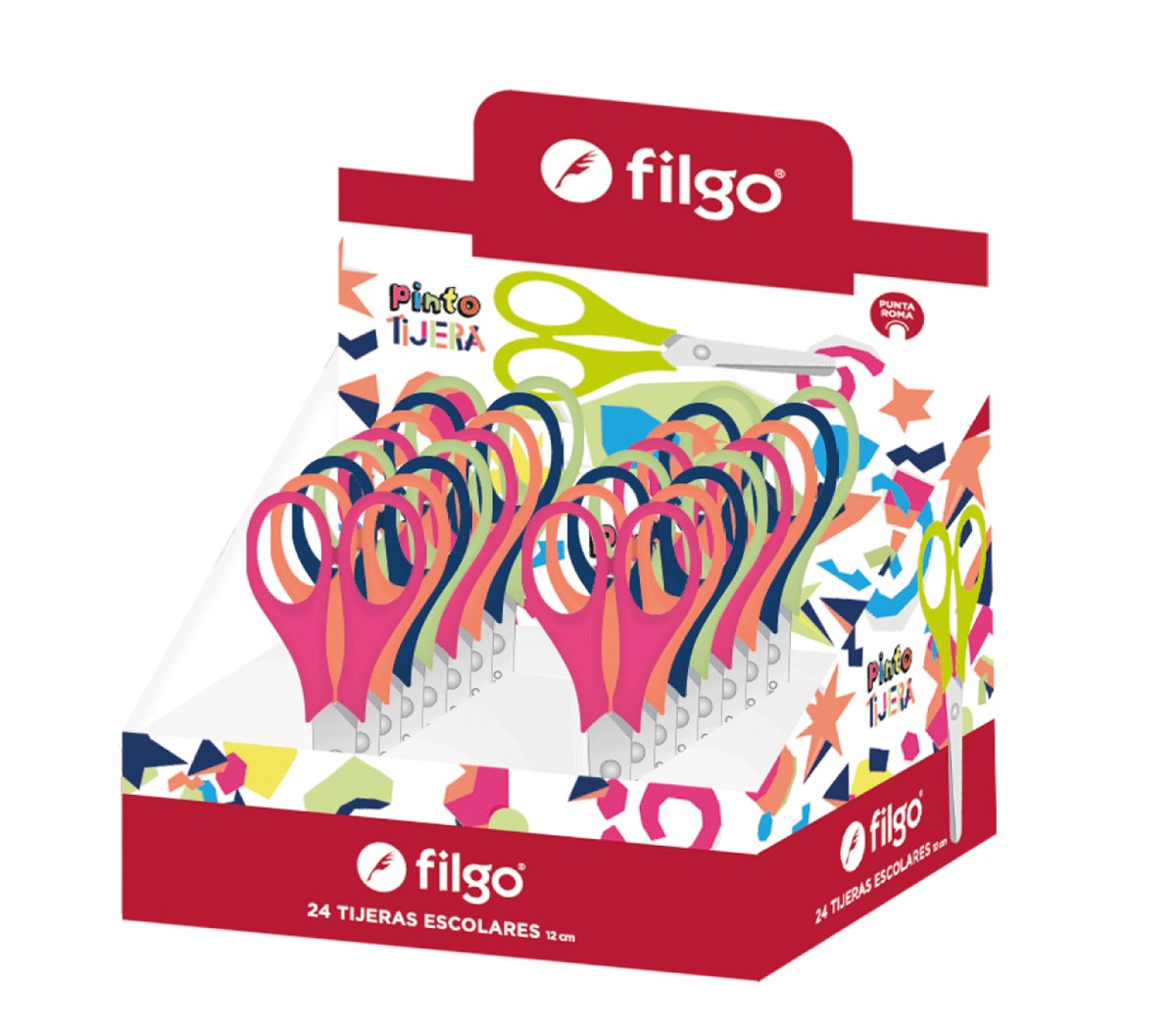 TIJERA FILGO 12CM PINTO x24