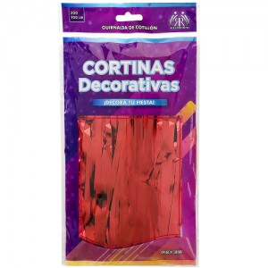 CORTINA METALIZADA IMPORT P.S 2X1 ROJO