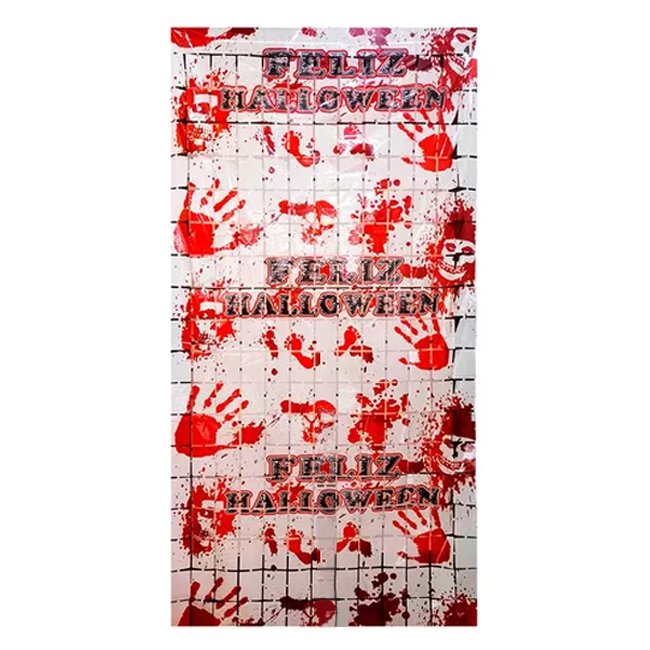 CORTINA HALLOWEN BRICK WALL SANGRE1x2