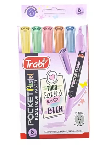 RESALTADOR TRABI POCKET X6 PASTEL