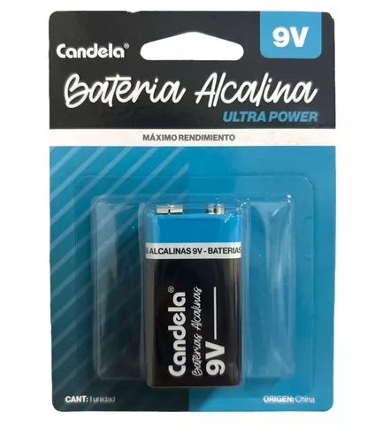 PILA CANDELA ALCALINA 9 V BATERIA