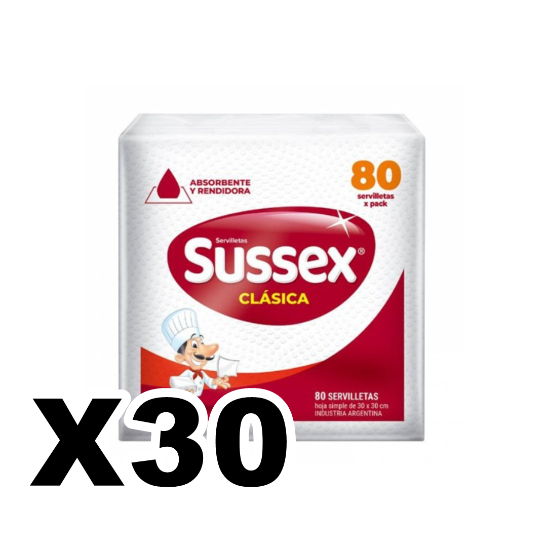 SERVILLETA 30x30 x80 SUSSEX x bulto x30