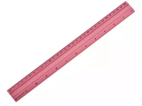 REGLA DE ACERO 30CM IBI ROSA