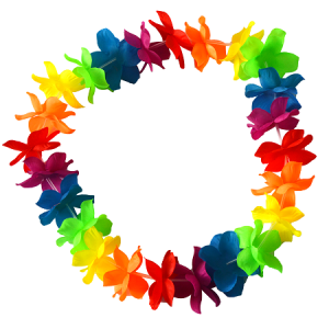 COLLAR HAWAIANO TELA MULTICOLOR PARTY S.