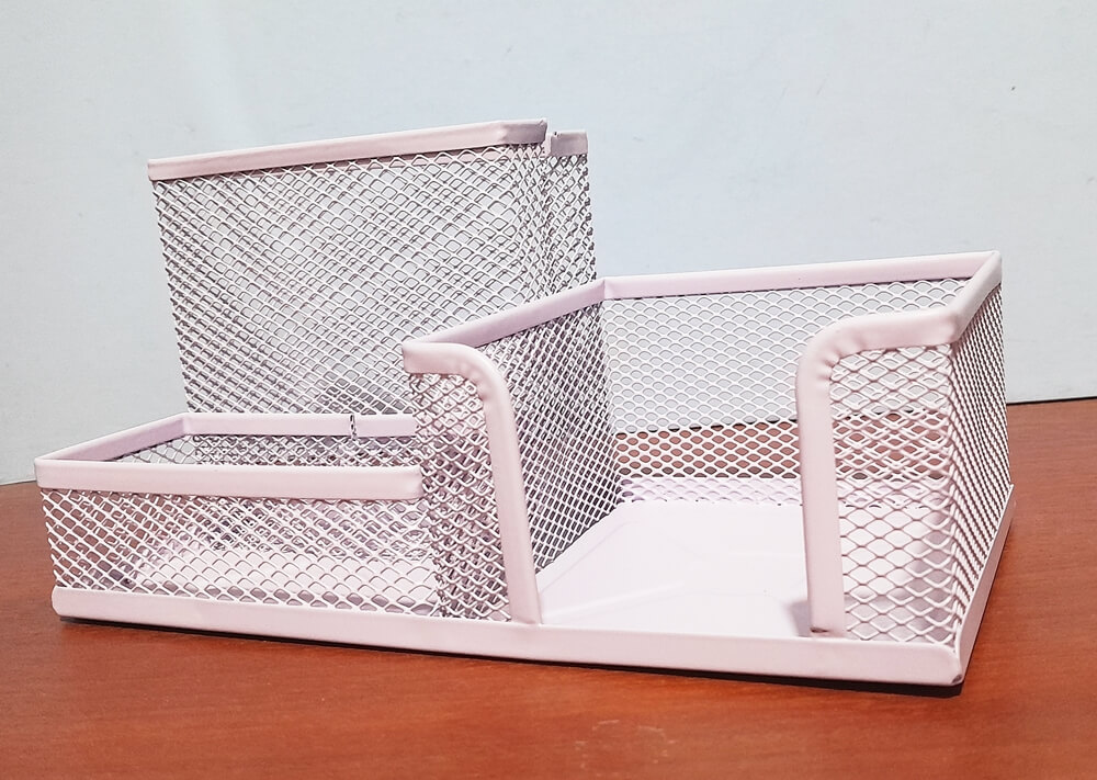 PORTA ACCESORIOS METAL OFICINA LILA
