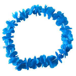 COLLAR HAWAIANO TELA AZUL PARTY S.