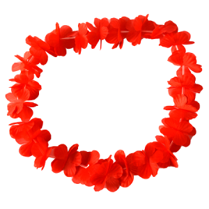 COLLAR HAWAIANO TELA ROJO PARTY S.