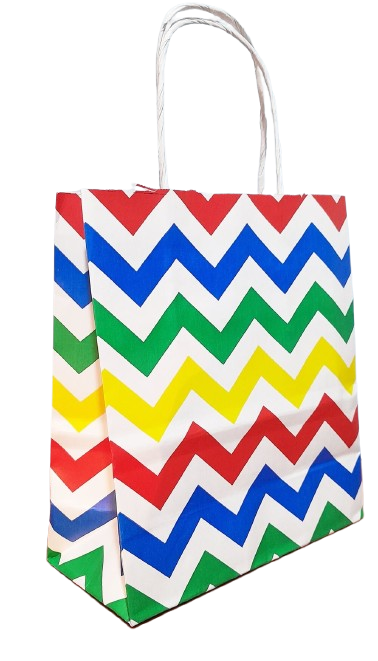 BOLSA C/CORDON 18X20X8 ZIG ZAG COLOR