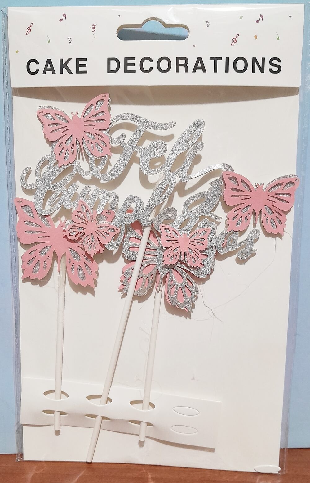 ADORNO MARIPOSA CAKE TOPPER x2 GLITER