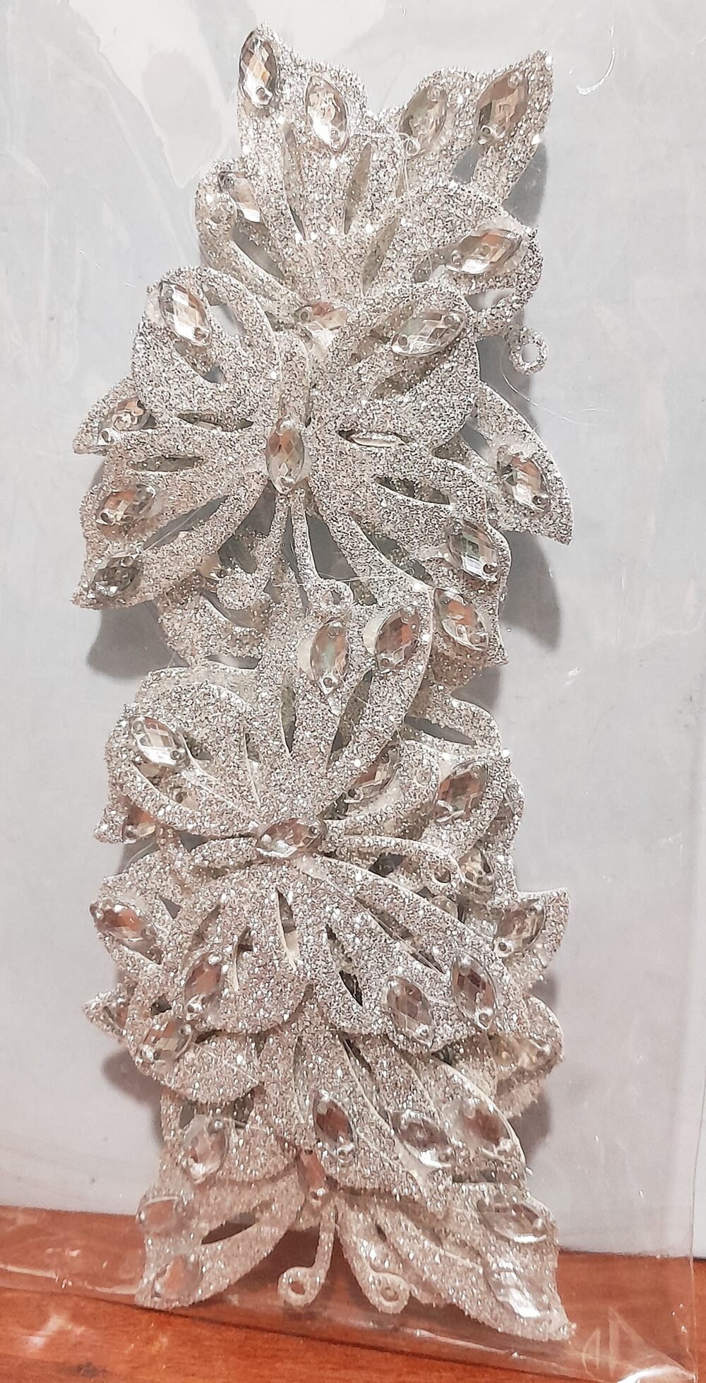 ADORNO MARIPOSA C/APLIQUE X10 PLATA