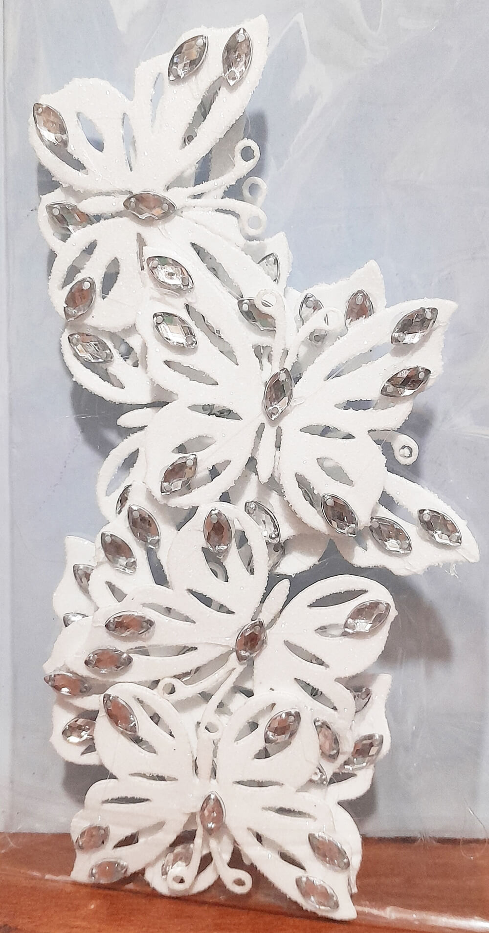 ADORNO MARIPOSA C/APLIQUE X10 BLANCO