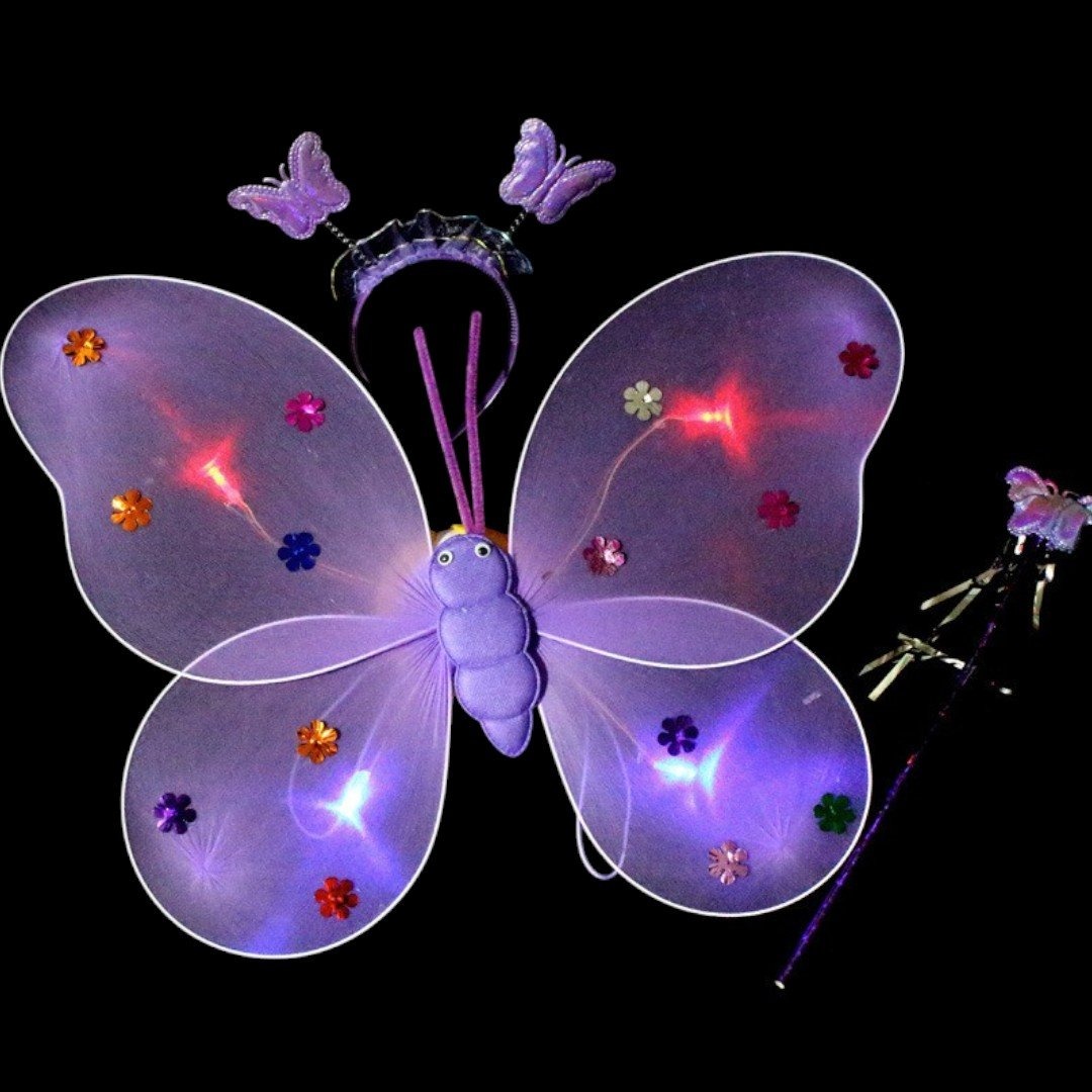 ALAS MARIPOSA SET LED YJ0729 LILA