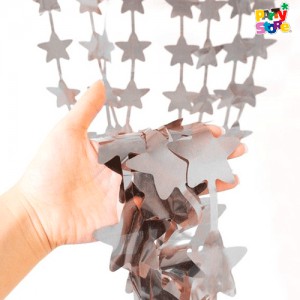 CORTINA ESTRELLAS PLATA  1x2  P.STORE