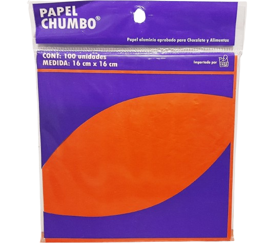PAPEL ALFAJORES 16x16 LISOx100 U NARANJA