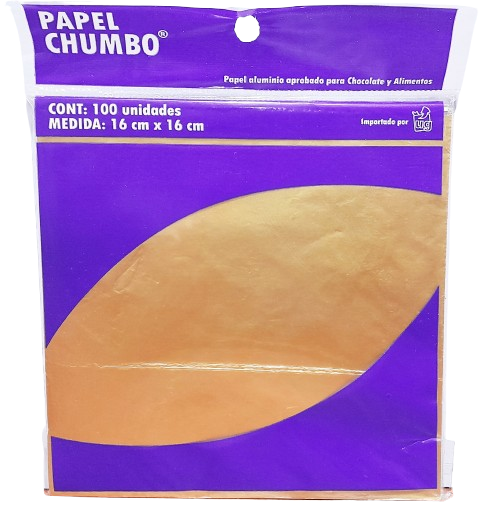 PAPEL ALFAJORES 16x16 LISOx100 U DORADO