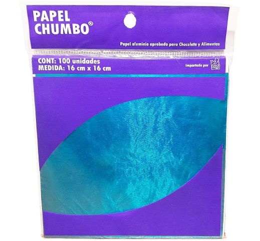 PAPEL ALFAJORES 16x16 LISOx100 U TURQUES