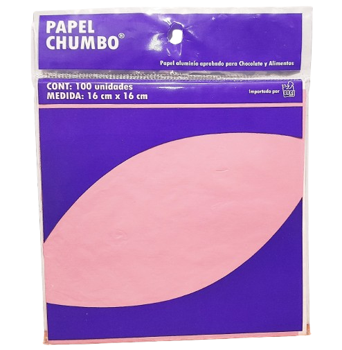 PAPEL ALFAJORES 16x16 LISOx100 U ROSA